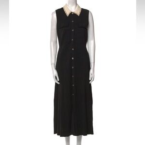 SANDRO black knit collar dress